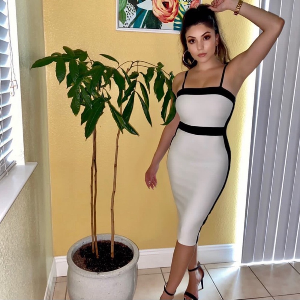 White & black bandage Dress